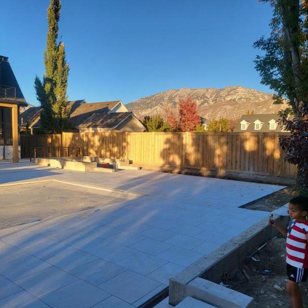 Backyard with Wooden Top Rail Fence in South Salt Lake City