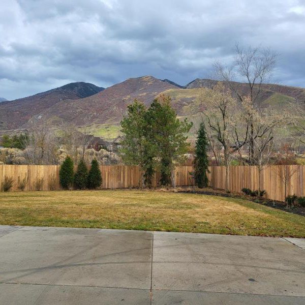 Mountain landscape Wooden Top Rail Fence in South Salt Lake City