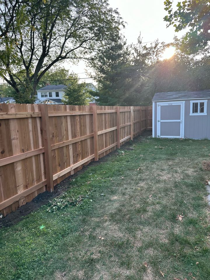 Replaced wood fence 
