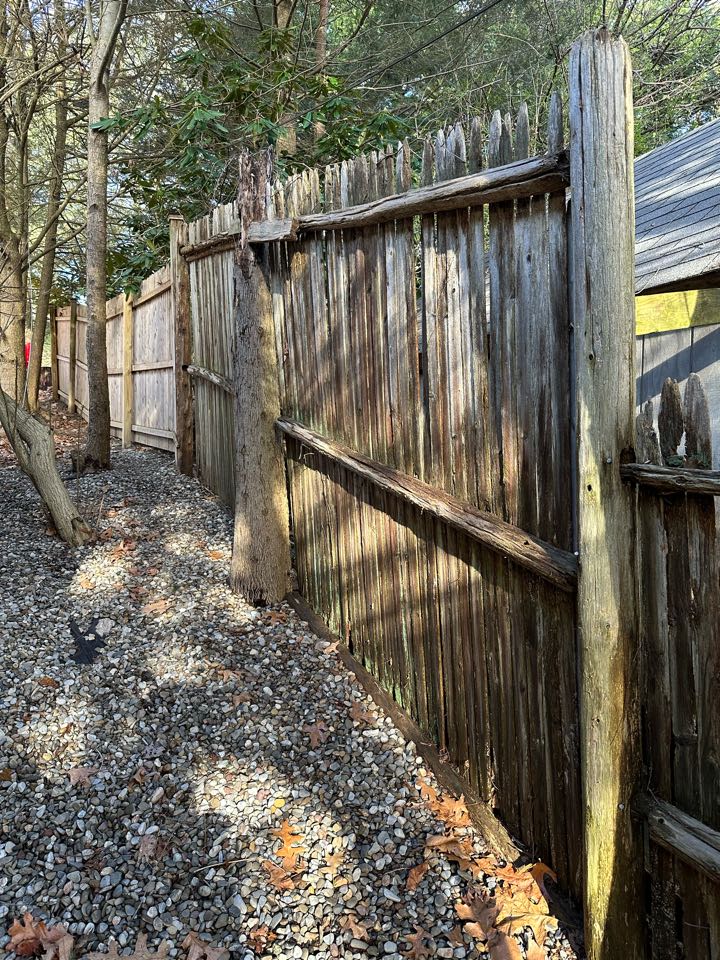 Our most recent clients needed this fence replaced on their 80+ year old property in Westport. They believe the fence was also original to the property - 80+ years old itself!

We replaced the fence with the same style - a really nice spruce stockade - although juuuuuuust a bit more modern of a look. Spruce is a really nice wood species, and with this 6' height stockade finish, provides privacy and protection with a natural beauty, all at a very reasonable price. Before and After. 