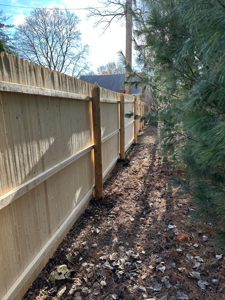 Customer wanted to replace a very old fence with the same stockade style. We weee able to match the product. Install went well and the fence looks great. 