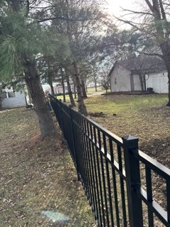 We installed around 300 feet of 4' high black aluminum fence in Marysville, OH. 