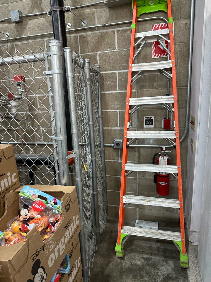 Working on several chai link fence projects both inside and outside the Norwalk Costco, which is currently being renovated. 