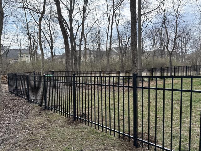 200 feet of black aluminum fence installed in Delaware. 