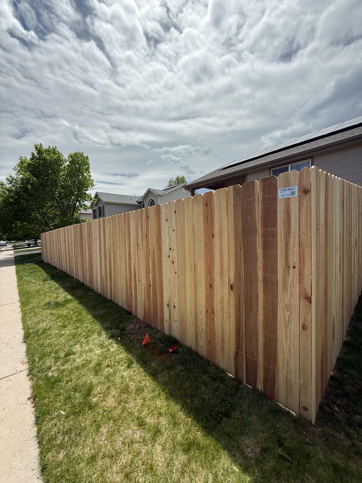 Top Rail fence completed a 6 foot high privacy fence with 6” pickets in Thornton Colorado. The goal was to expand the yard for their dog and with HOA approval and a permit we were able to do just that. The customer and their pup are so happy with their new fenced in space! 
