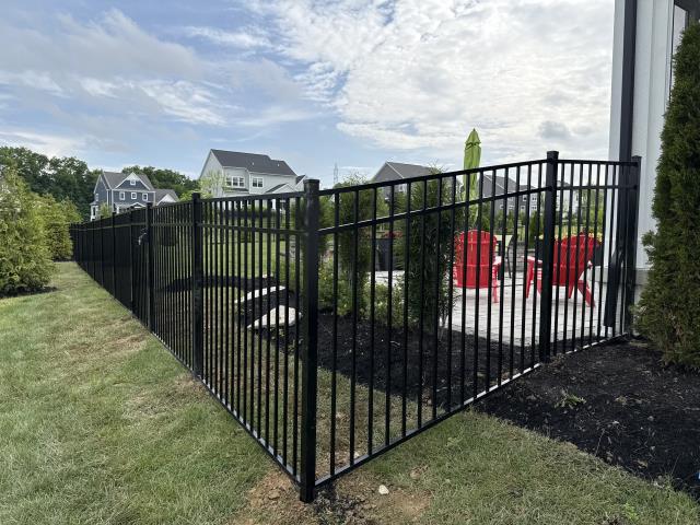 360 feet of 4.5' high black aluminum fence installed (Nobility Aluminum).