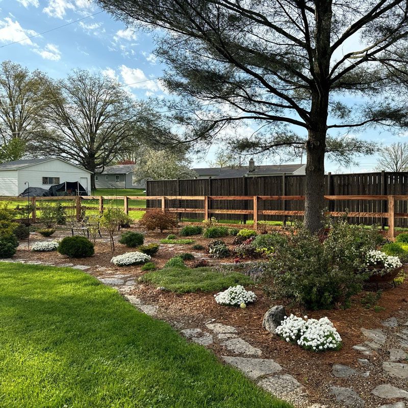 wood post and rail fence in columbus