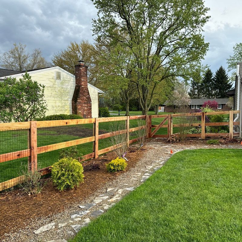 wood post and rail fence in north columbus