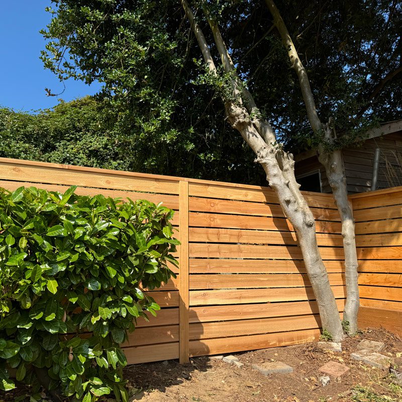 horizontal wood fence seattle
