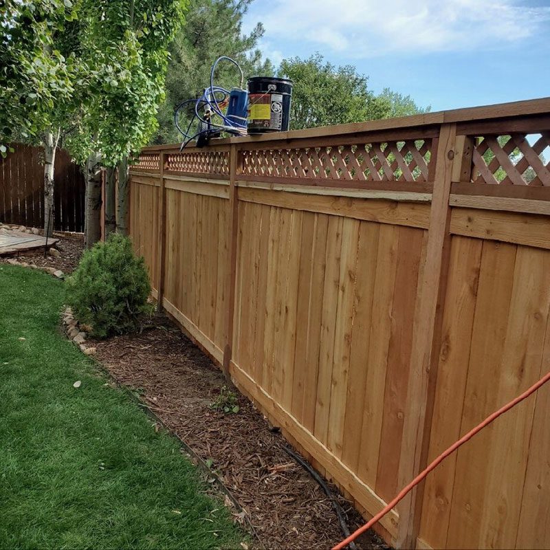 fort collins fence with lattice trim on the top