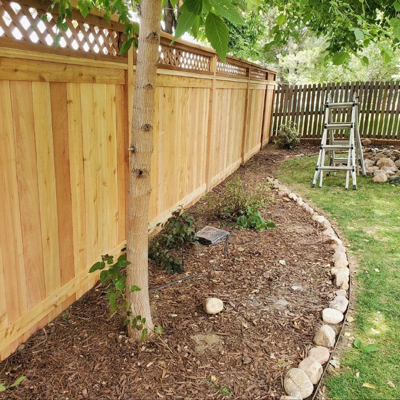 lattice trim on stockade fence in fort collins, co