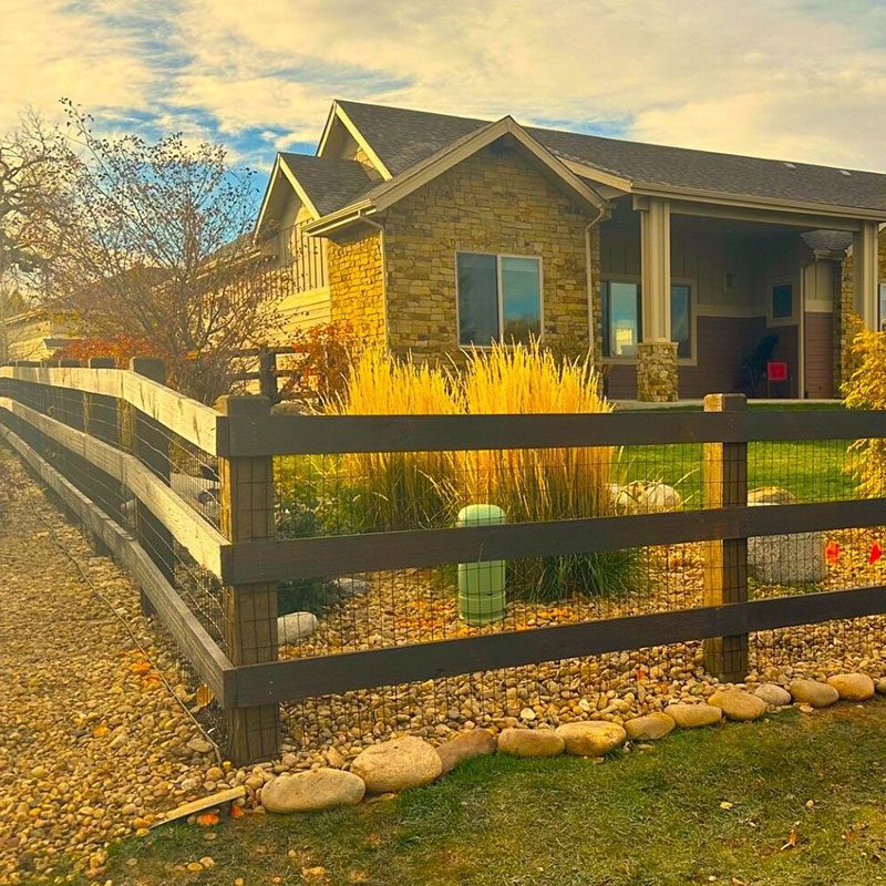 wooden post and rail fence fort collins