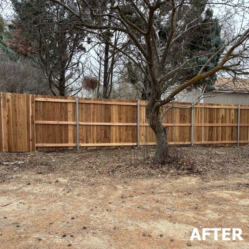 cedar wood fence installed by Top Rail Fence