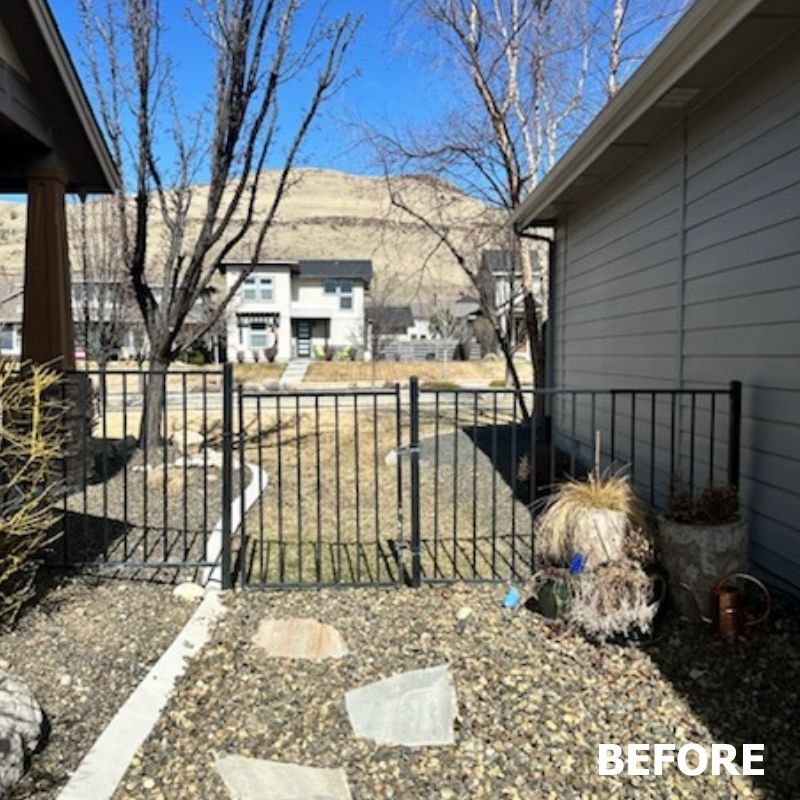 Ornamental fence between homes