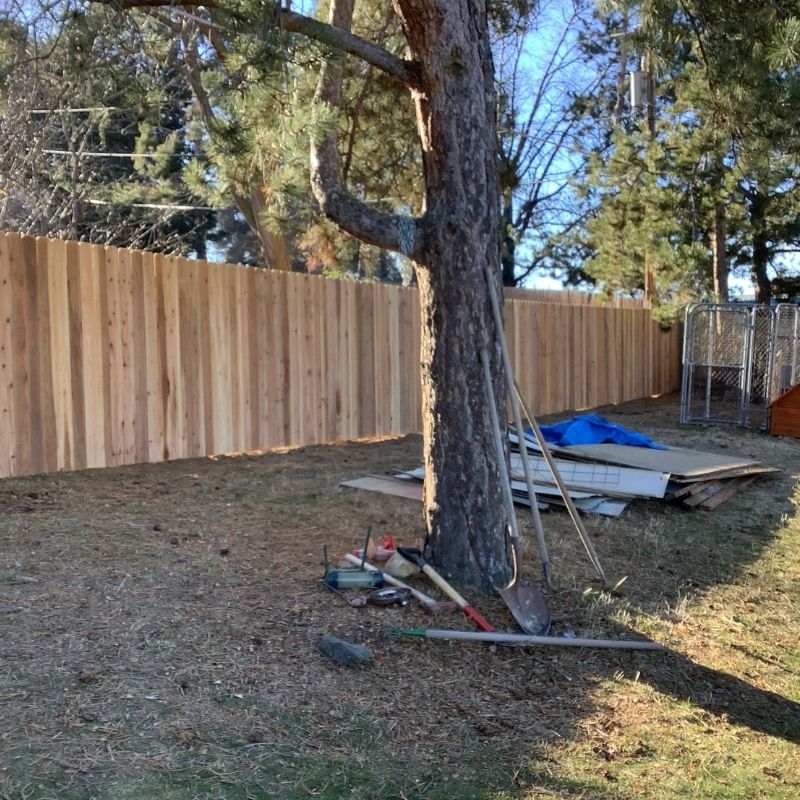 Cedar 6 foot privacy fence installed by Top Rail Fence