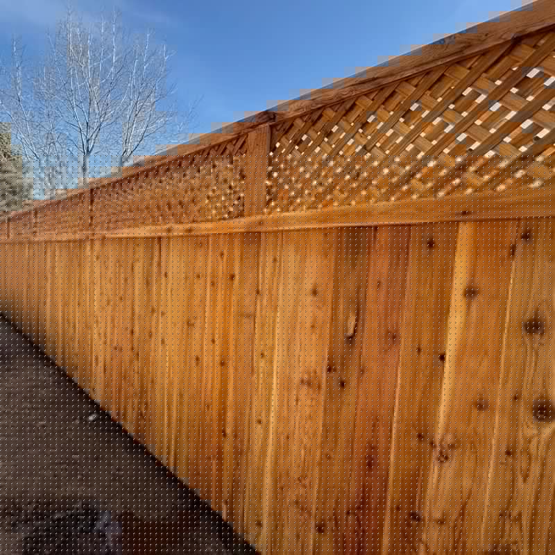 Cedar lattice top fence installed by Top Rail Fence