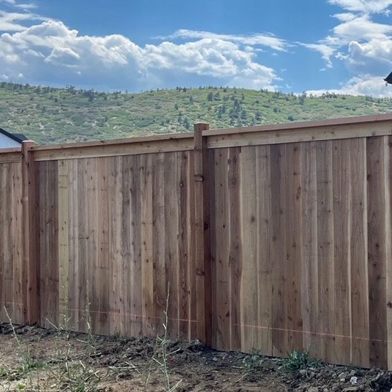 wood privacy stockade fence