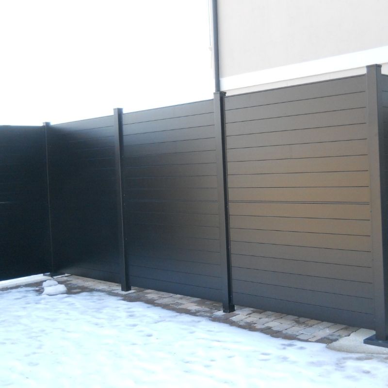 SleekFence® aluminum privacy fence installed by Top Rail Fence