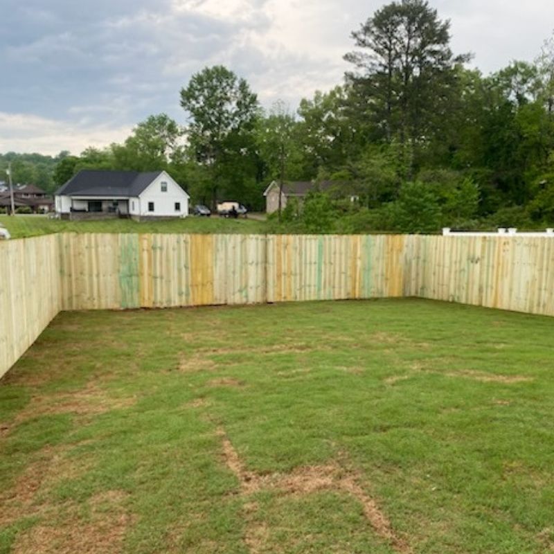 pine wood privacy fence installed by Top Rail Fence