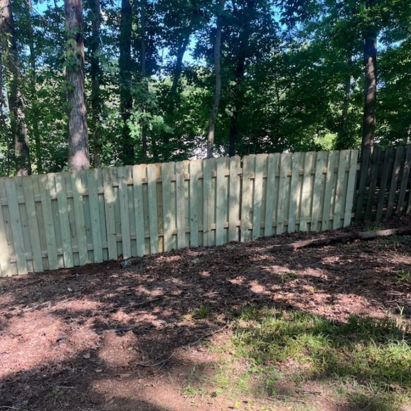 Wood Shadowbox Fence Repair by Top Rail Fence