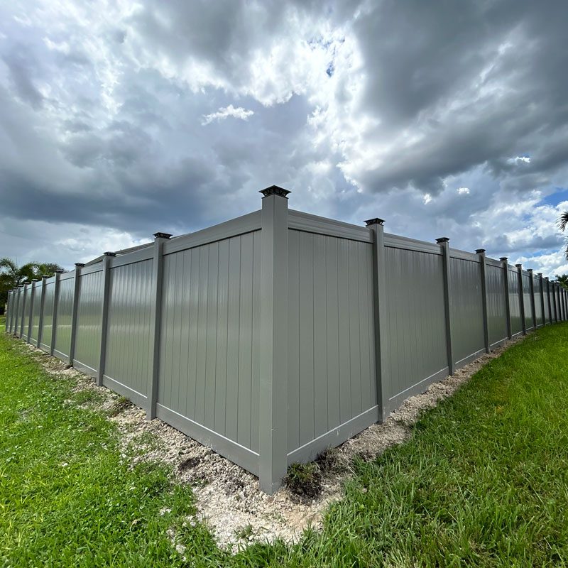 gray pvc vinyl fence