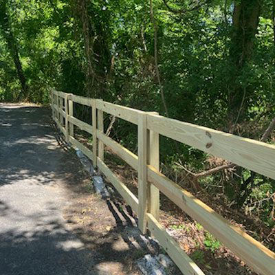 wooden fence post and rail