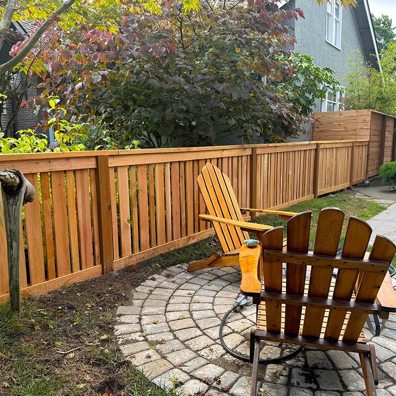 wood spaced board with cap and trim