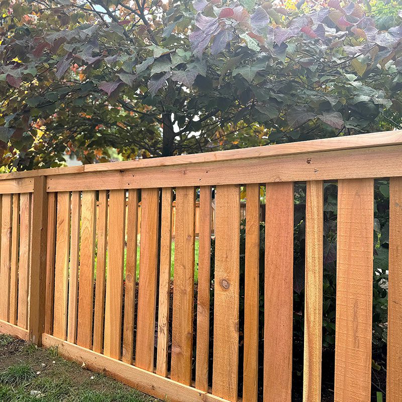 wood spaced board fence