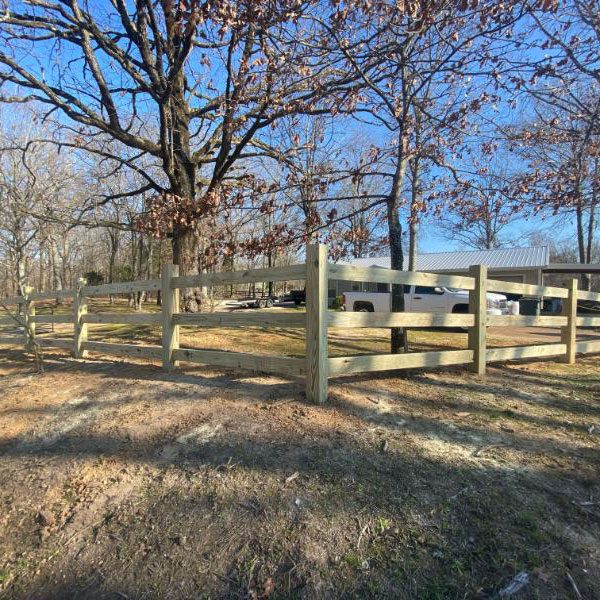 post and rail fence backyard