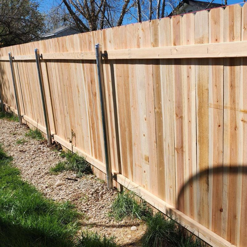 New wood fence installed