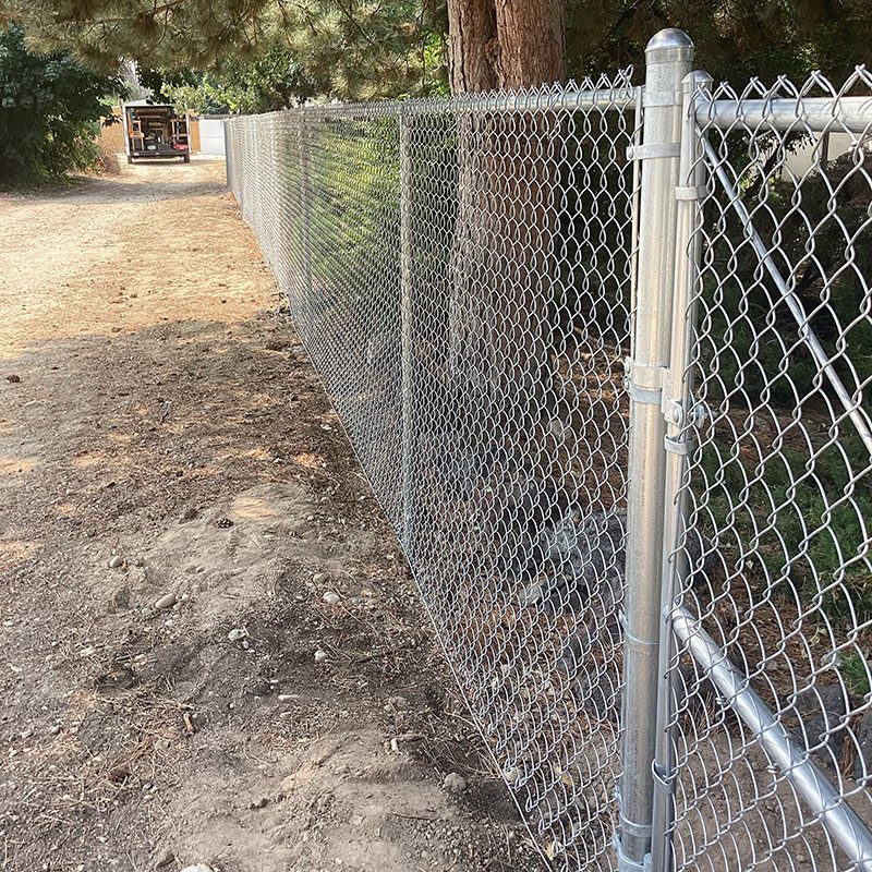 close up of galvanised chain link fence