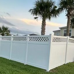 White vinyl with lattice trim