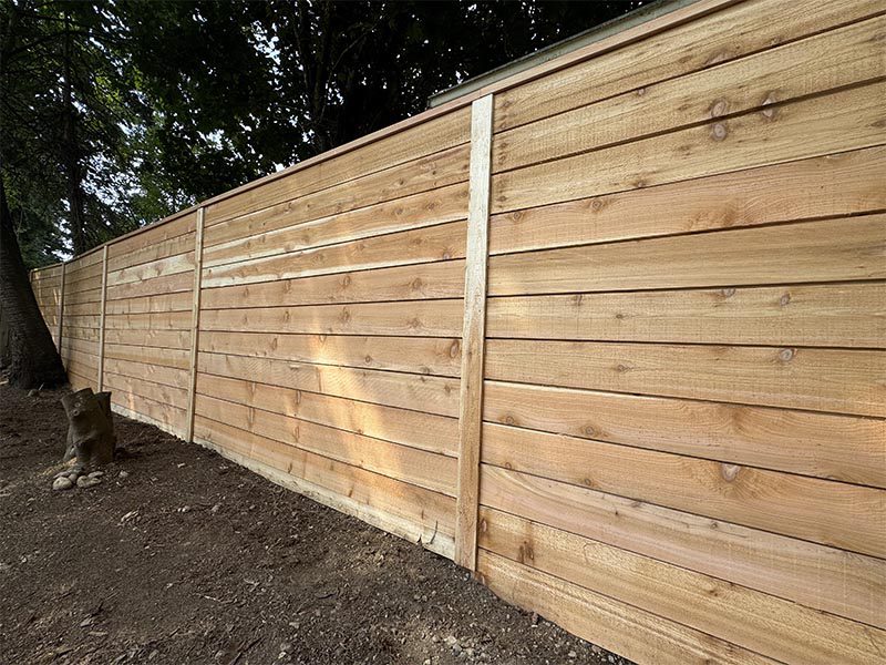 horizontal wood fence seattle with flat top