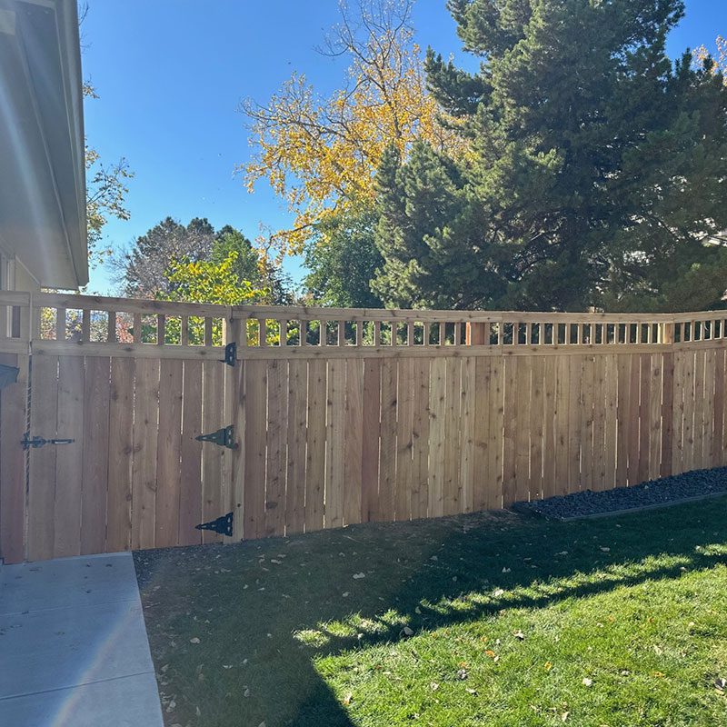 wood Stockade fence in denver co with lattice top