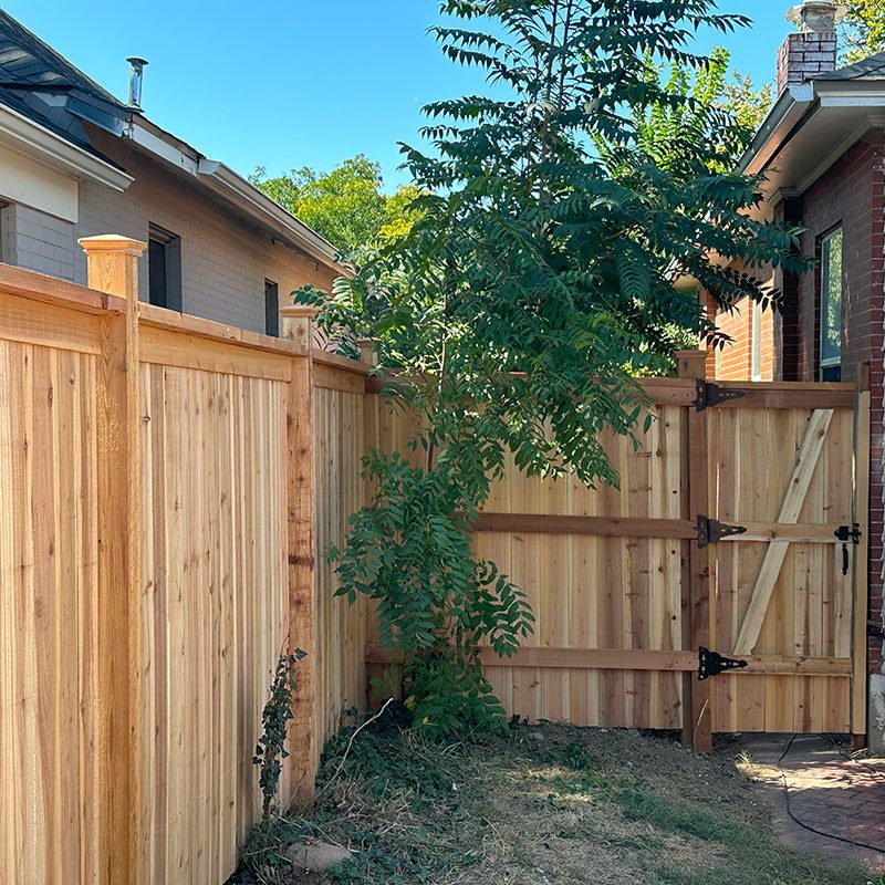University Blvd Post Caps Stockade wood fence