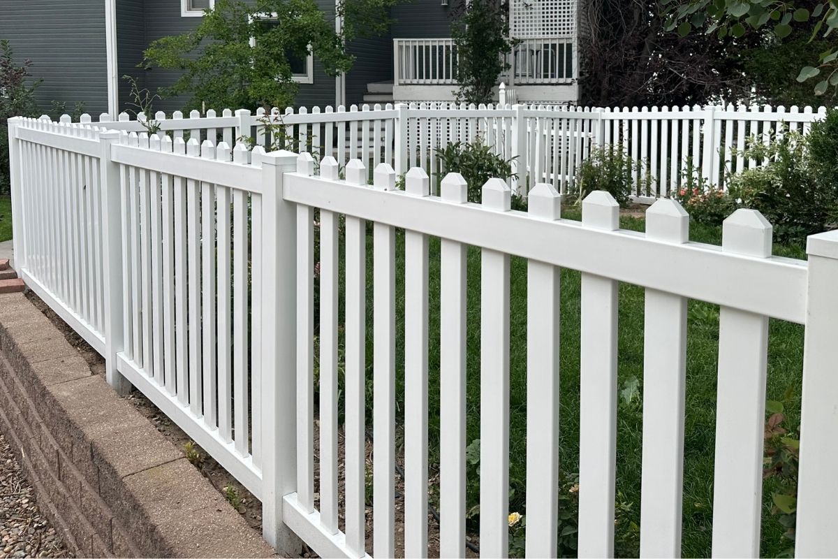 Vinyl spaced picket fence