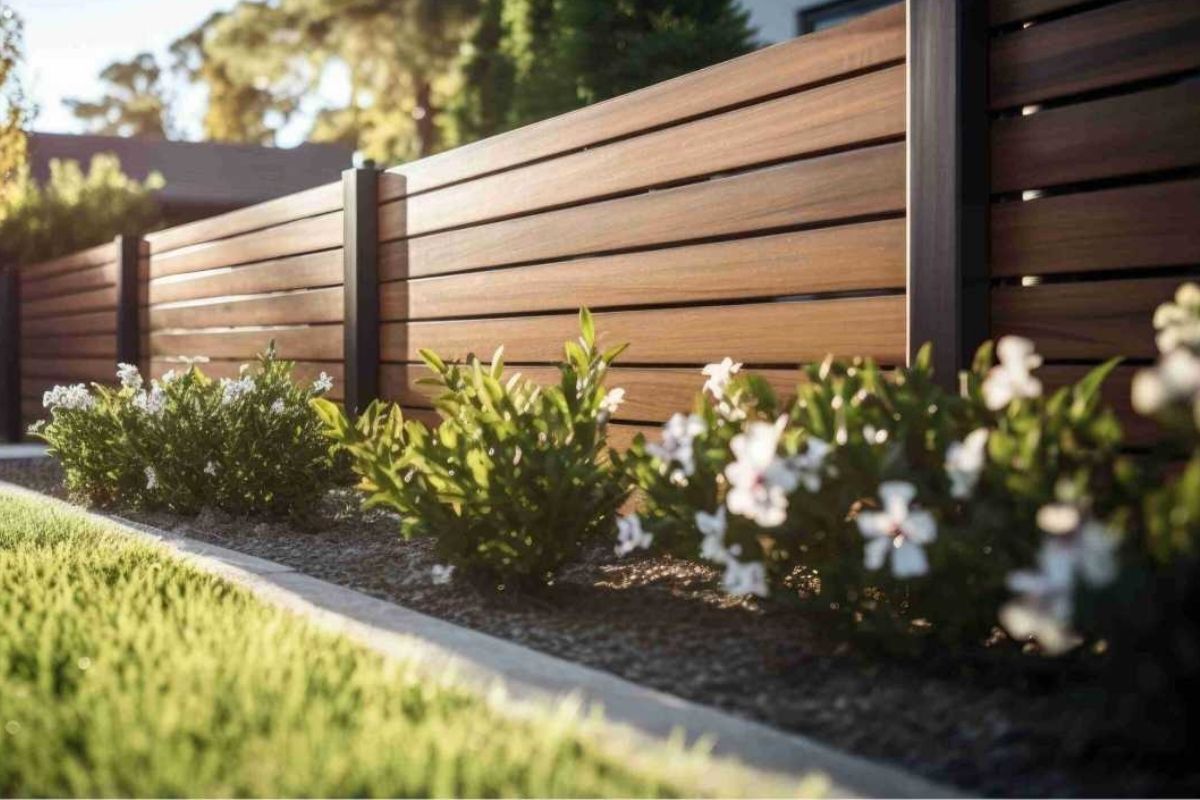 horizontal wood fence by top rail fence